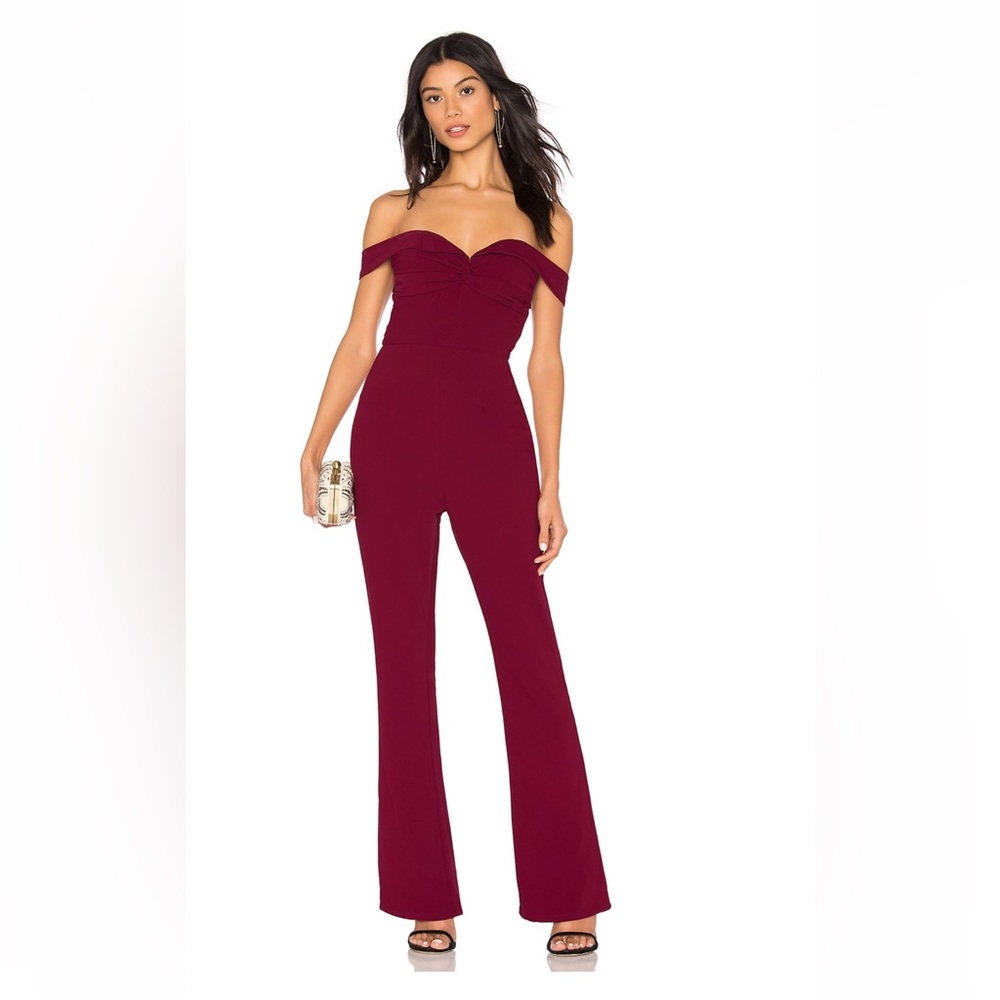 By The Way Madelyn Wine Red Jumpsuit